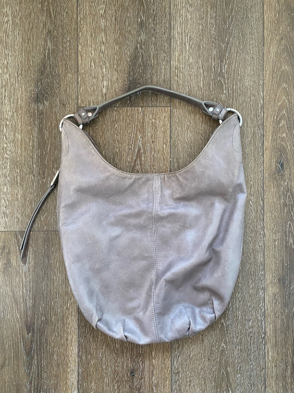 Vintage Y2K Gray Bag. Real Leather. Hobo brand - Picture 1 of 7